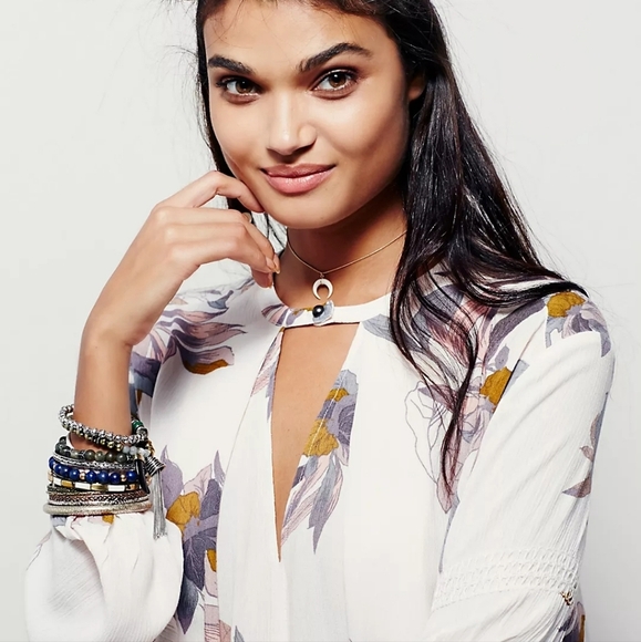 Free People Electric Orchid Print Swing Tunic Size Small - Picture 5 of 7